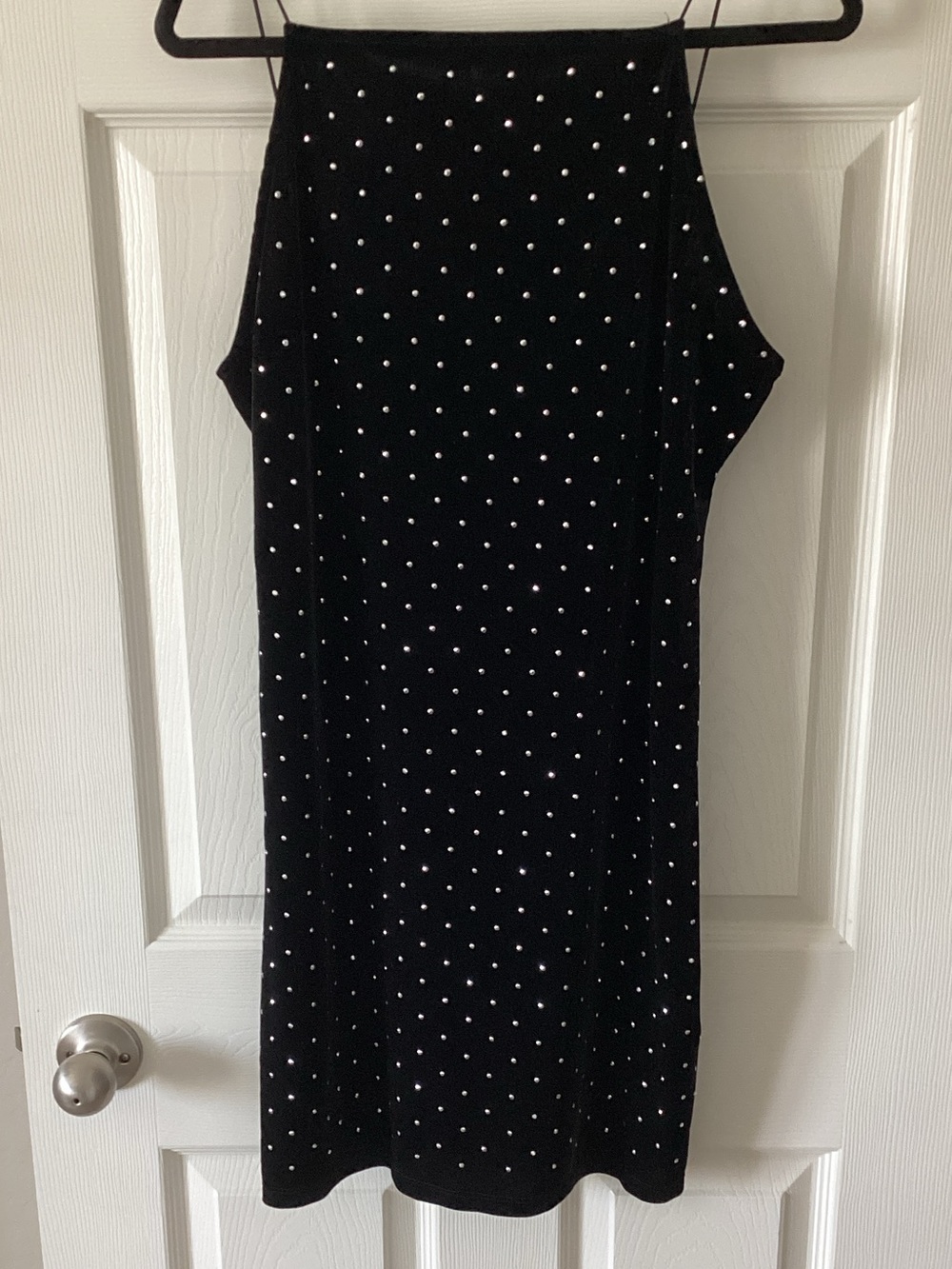 H&M Black Midi Dress with White Polka Dots